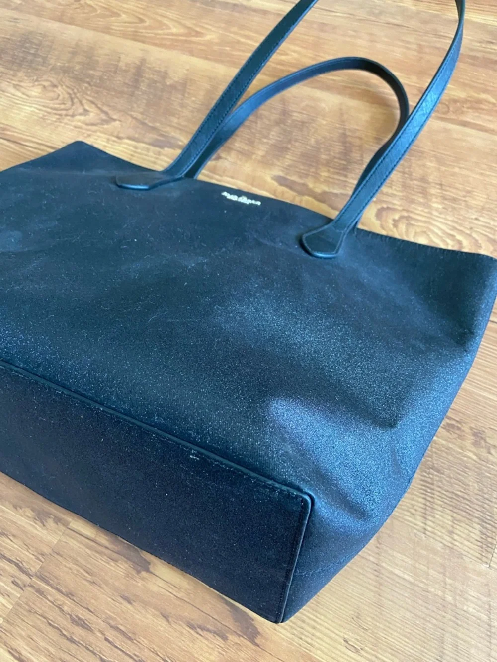Kate Spade Joeley Black Glitter Zip Top Tote